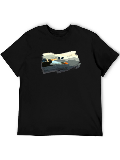 Graphic Print Black Tee