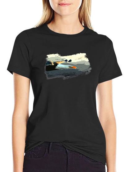 Graphic Print Black Tee