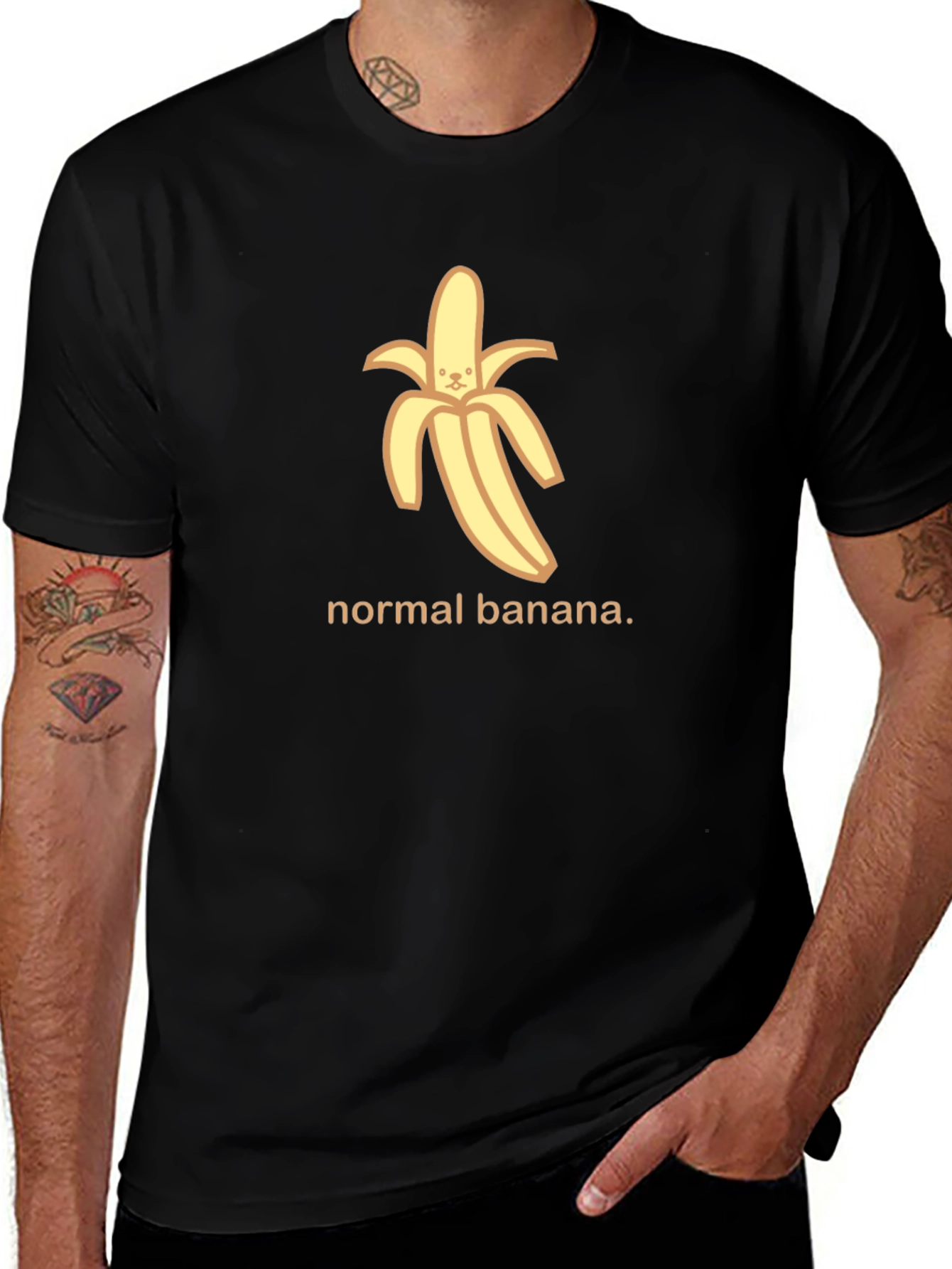 Normal Banana Graphic Tee - Black Cotton T-Shirt