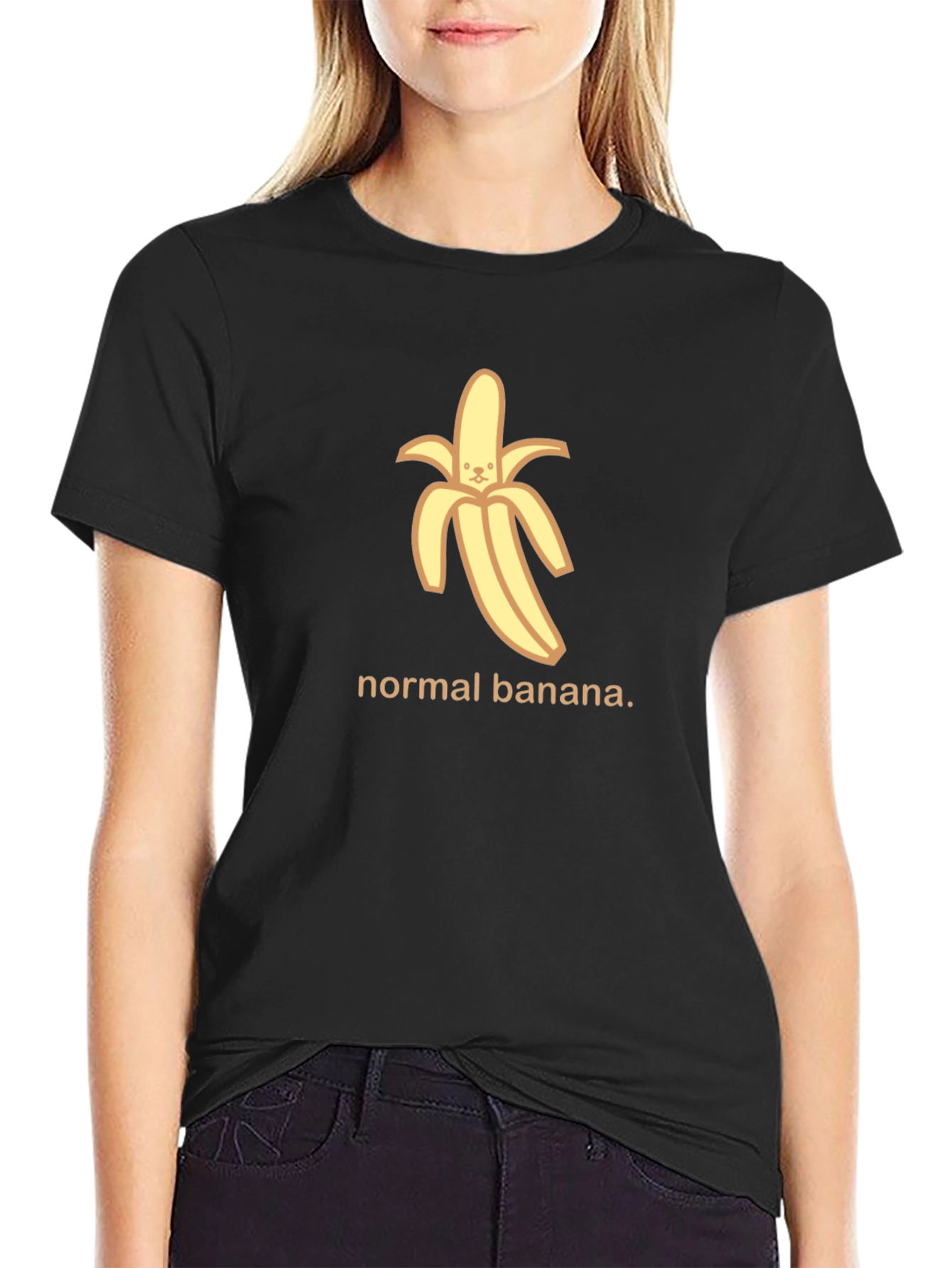 Normal Banana Graphic Tee - Black Cotton T-Shirt