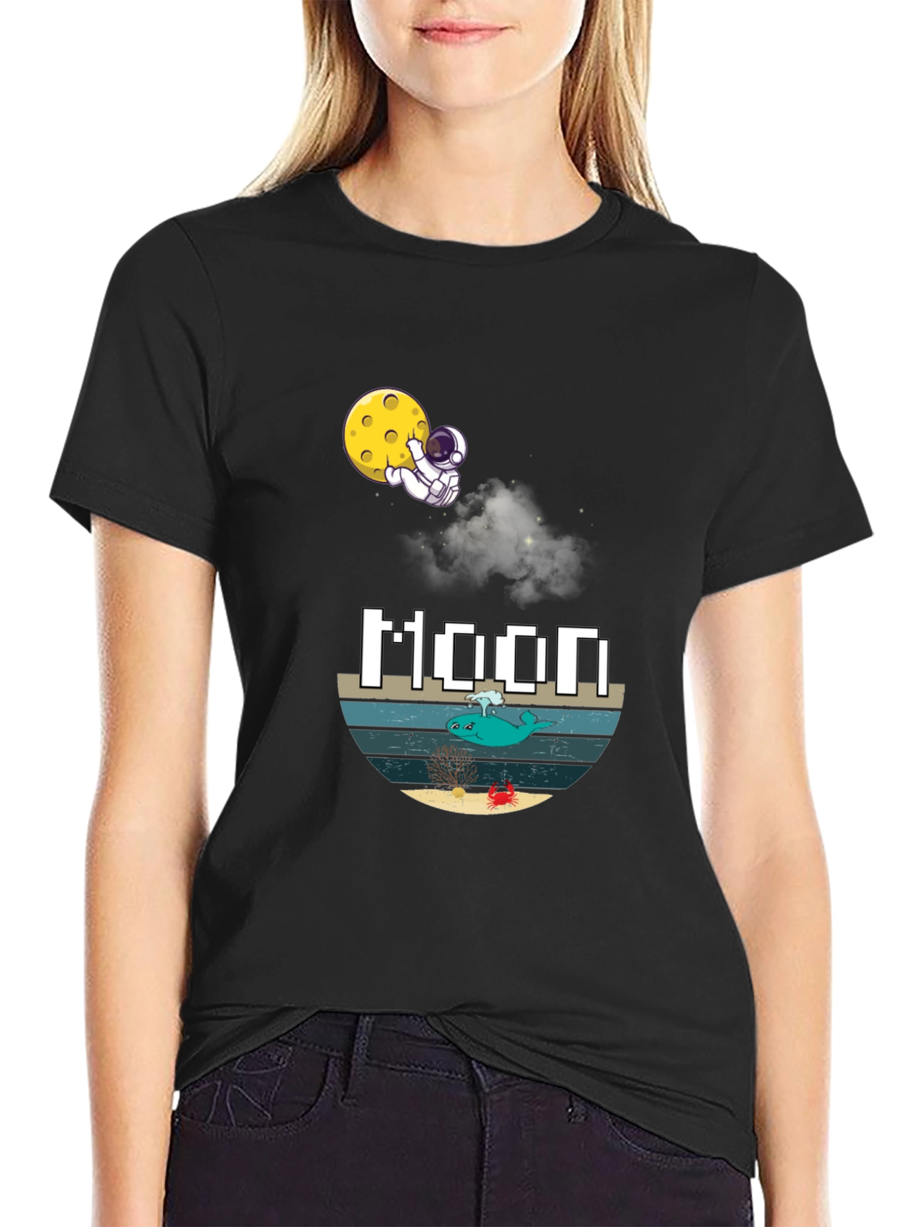 Astronaut Moon Graphic T-Shirt