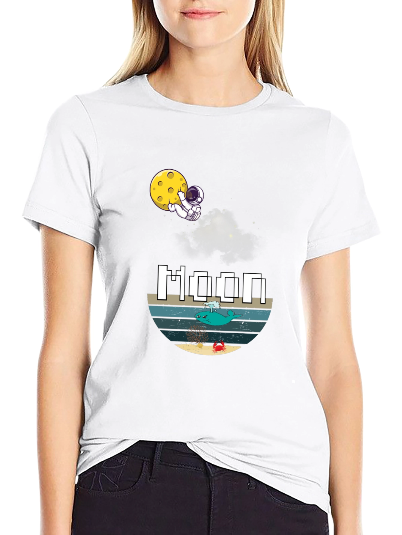 Astronaut Moon Graphic T-Shirt