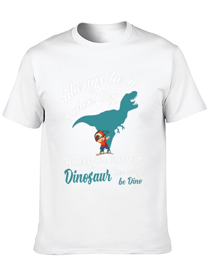 Always Be A School Boy Dinosaur Graphic T-Shirt