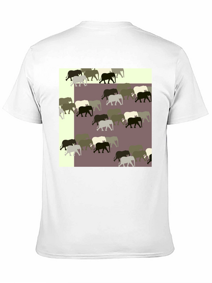 Elephant Pattern Black T-Shirt