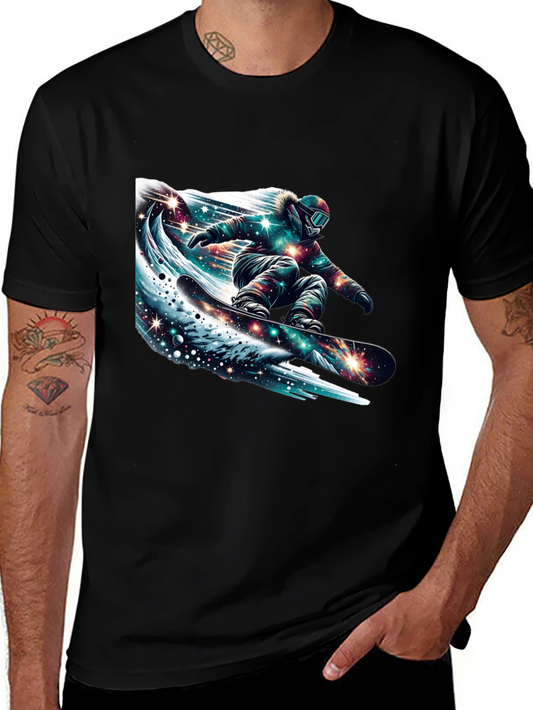 Galaxy Snowboarder Graphic Tee - Black