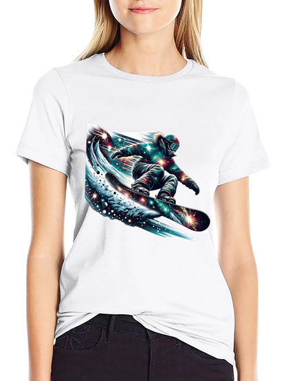 Galaxy Snowboarder Graphic Tee - Black