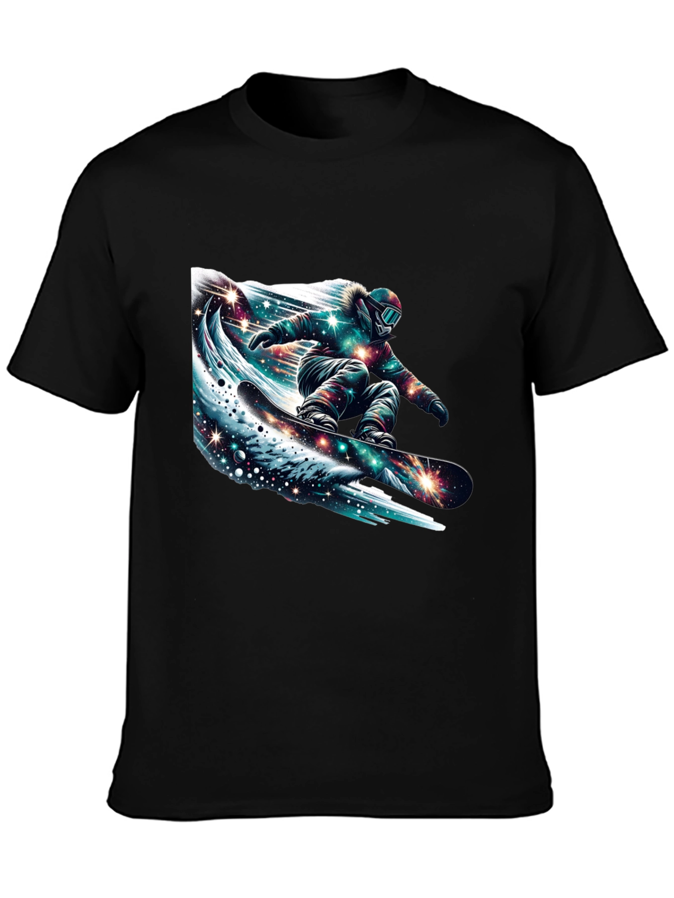 Galaxy Snowboarder Graphic Tee - Black