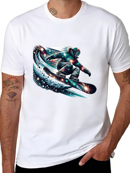 Galaxy Snowboarder Graphic Tee - Black