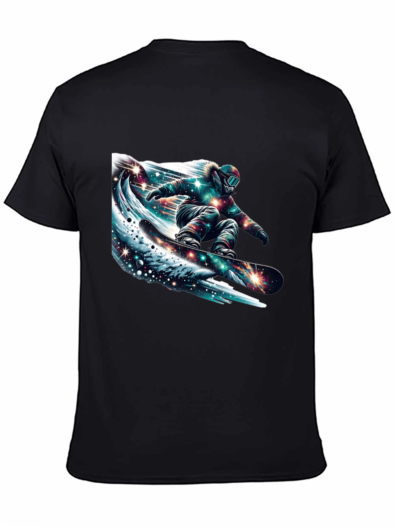 Galaxy Snowboarder Graphic Tee - Black