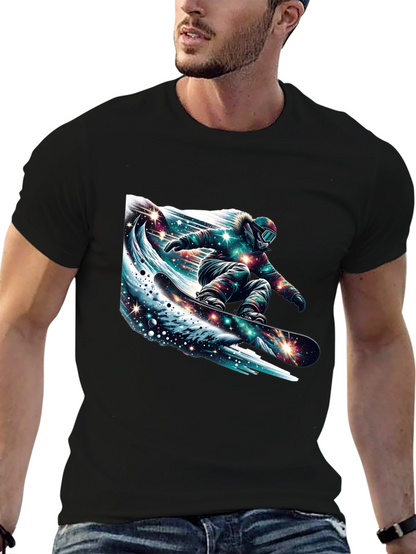 Galaxy Snowboarder Graphic Tee - Black
