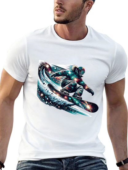 Galaxy Snowboarder Graphic Tee - Black