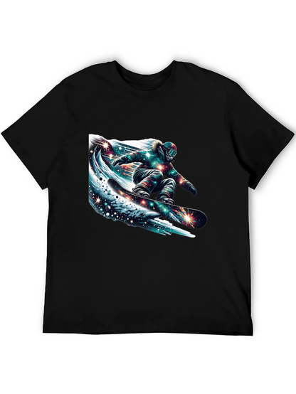 Galaxy Snowboarder Graphic Tee - Black