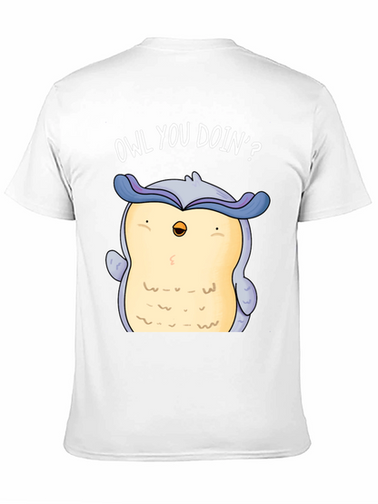 Funny Owl You Doin? Graphic Print T-Shirt