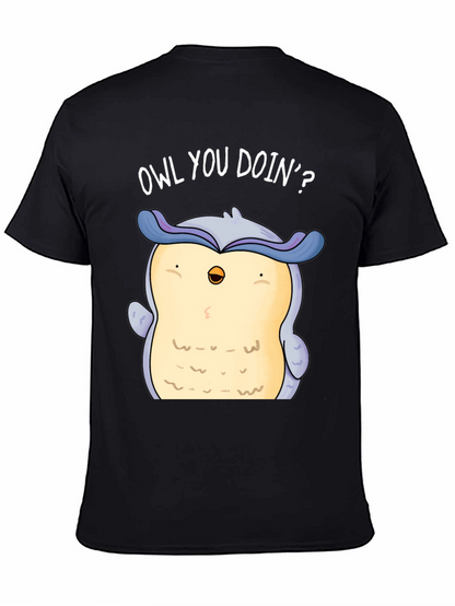 Funny Owl You Doin? Graphic Print T-Shirt