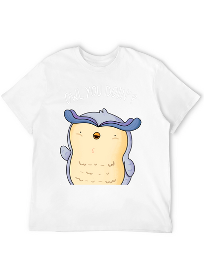 Funny Owl You Doin? Graphic Print T-Shirt