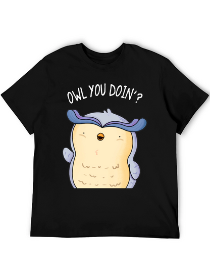 Funny Owl You Doin? Graphic Print T-Shirt
