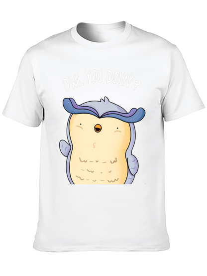 Funny Owl You Doin? Graphic Print T-Shirt