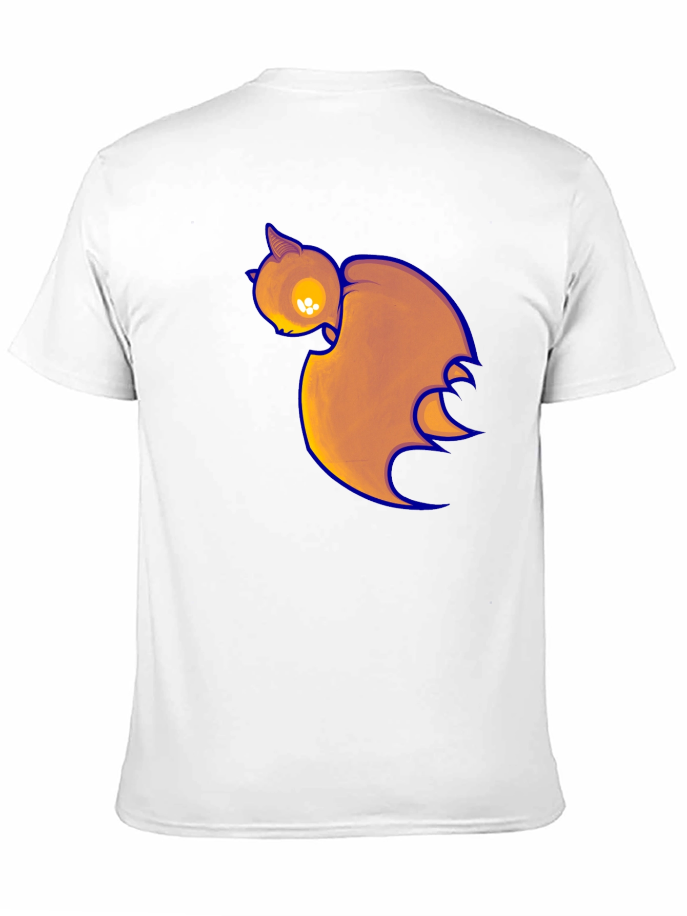 Black T-Shirt with Cartoon Bat Print