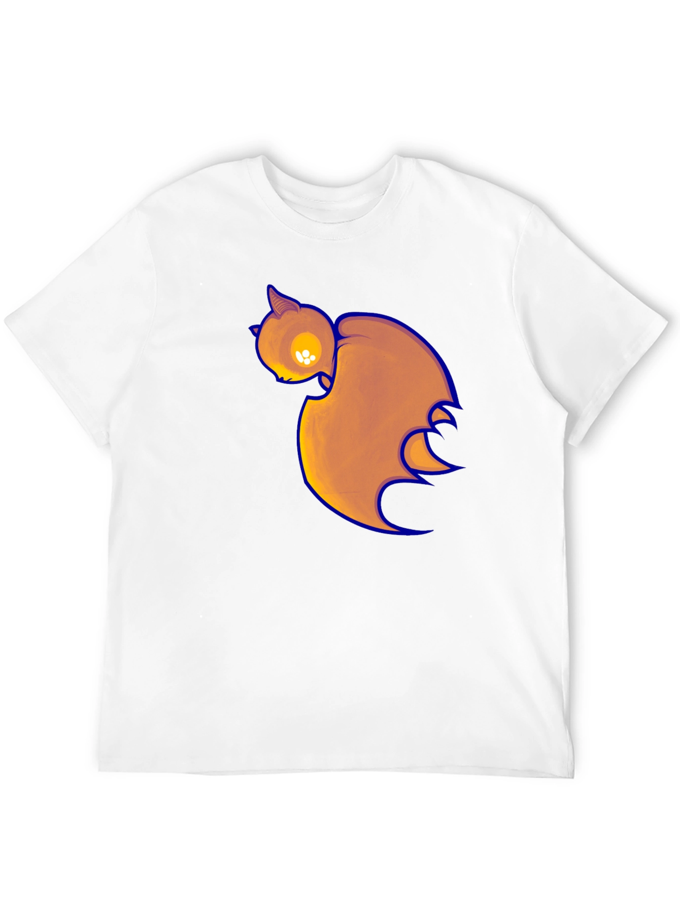 Black T-Shirt with Cartoon Bat Print
