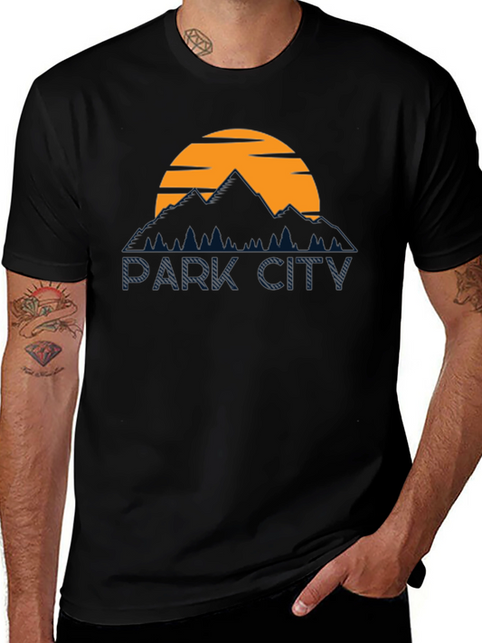 Park City Graphic Tee - Mountain Sunset Design