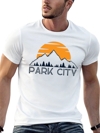 Park City Graphic Tee - Mountain Sunset Design