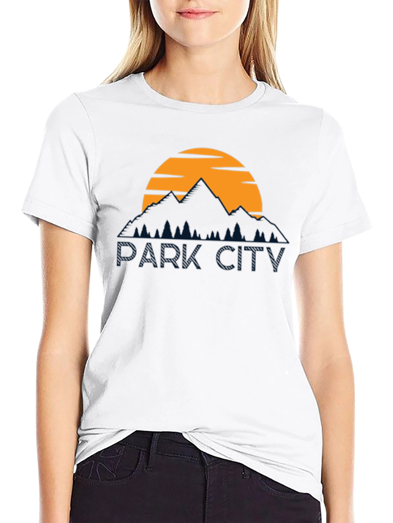 Park City Graphic Tee - Mountain Sunset Design