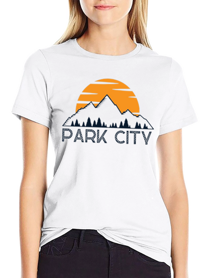 Park City Graphic Tee - Mountain Sunset Design