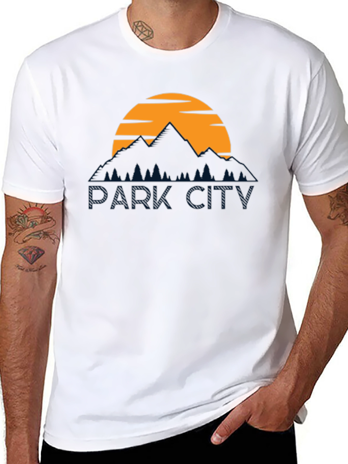 Park City Graphic Tee - Mountain Sunset Design