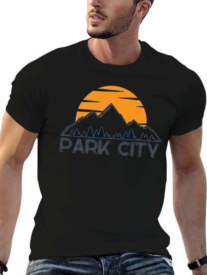 Park City Graphic Tee - Mountain Sunset Design