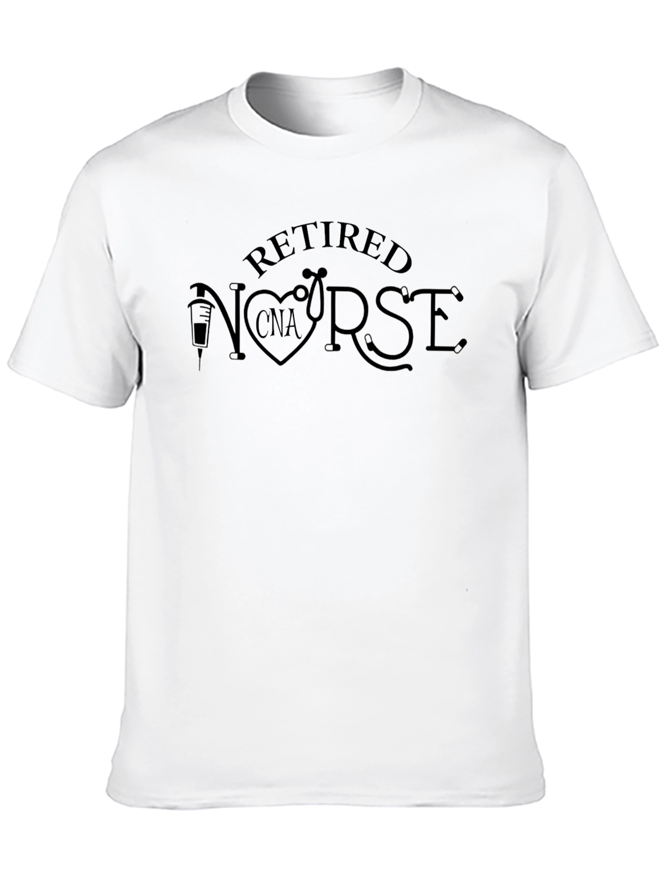 Retired Nurse CNA Graphic T-Shirt - Black