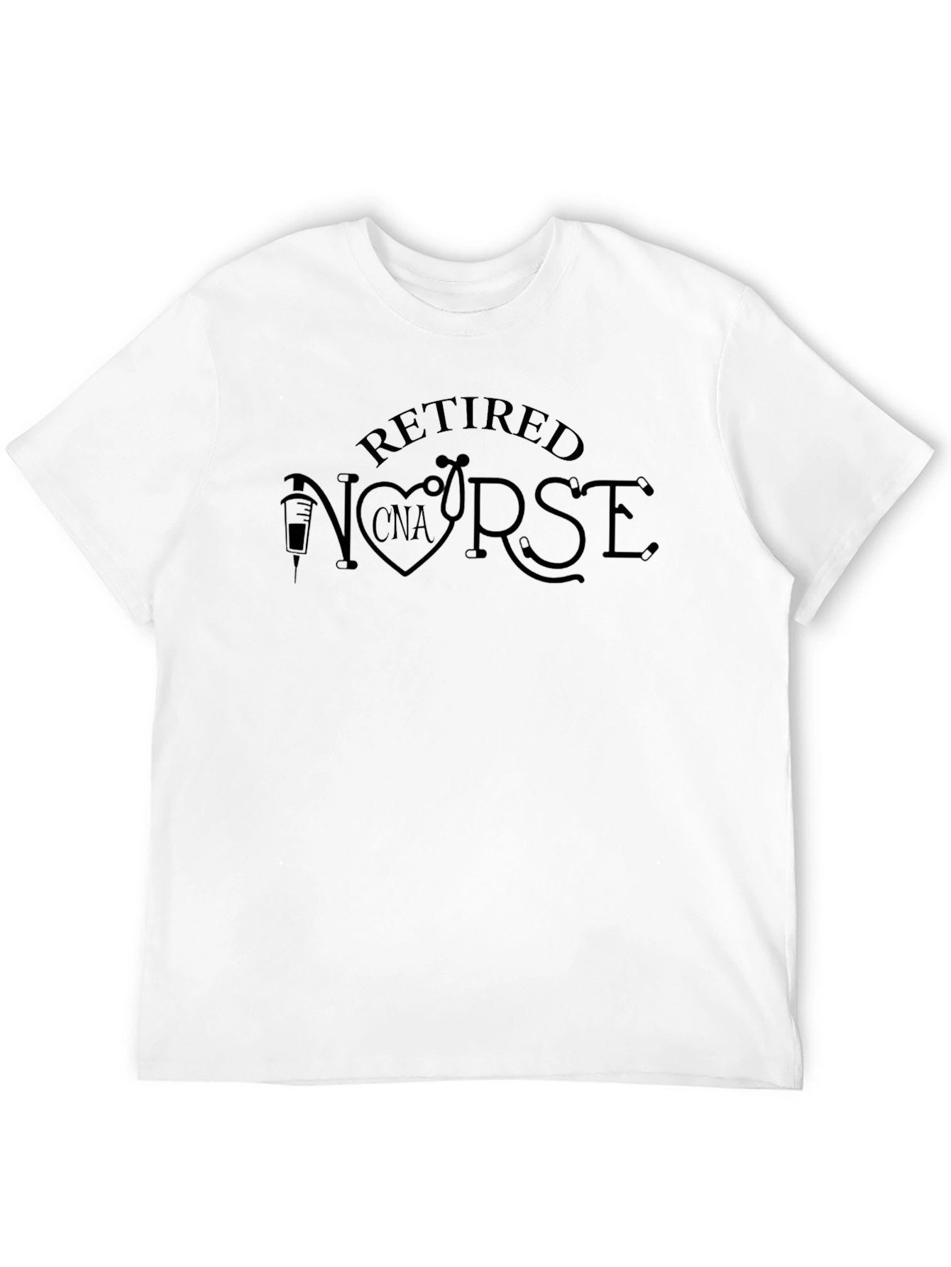 Retired Nurse CNA Graphic T-Shirt - Black