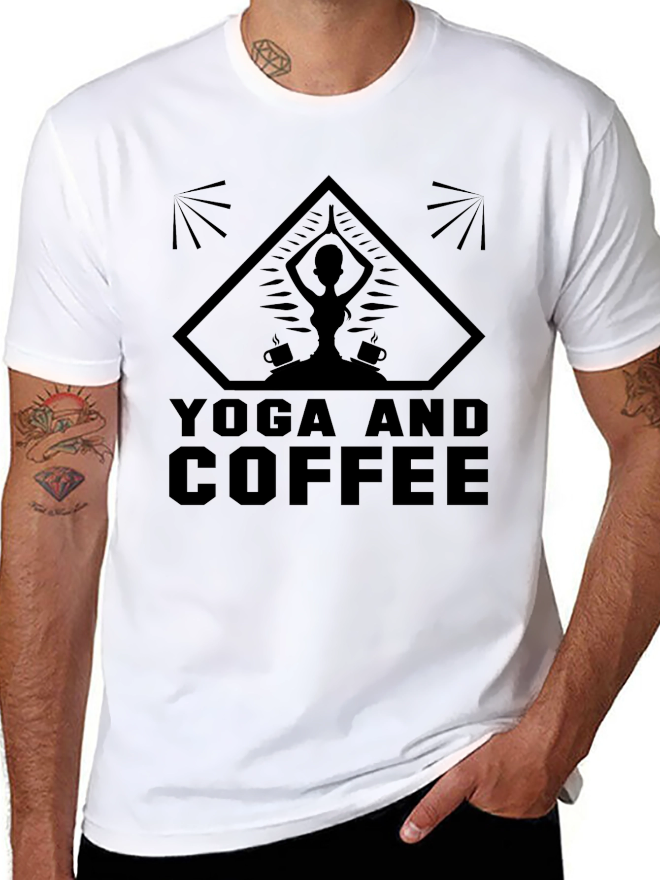 Yoga and Coffee Graphic T-Shirt - Relax & Recharge