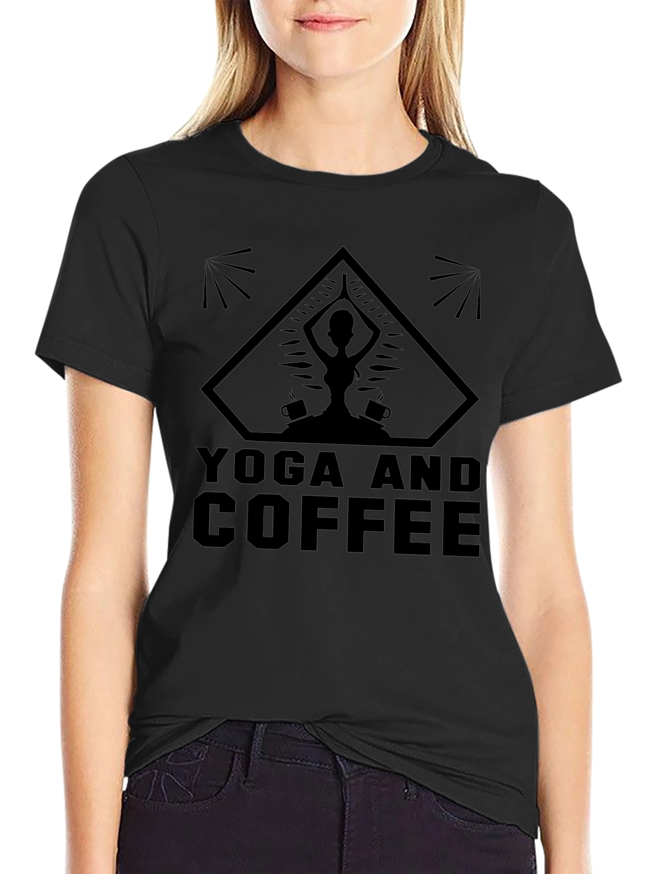 Yoga and Coffee Graphic T-Shirt - Relax & Recharge