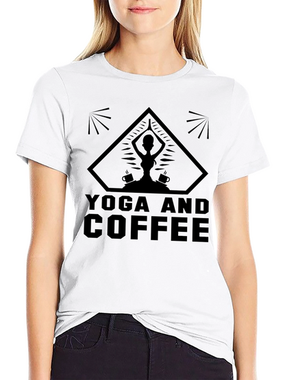 Yoga and Coffee Graphic T-Shirt - Relax & Recharge
