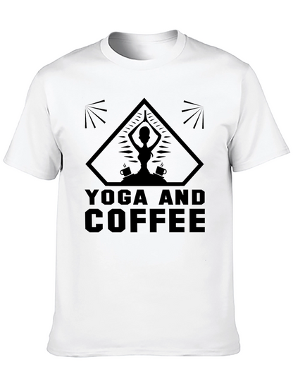 Yoga and Coffee Graphic T-Shirt - Relax & Recharge