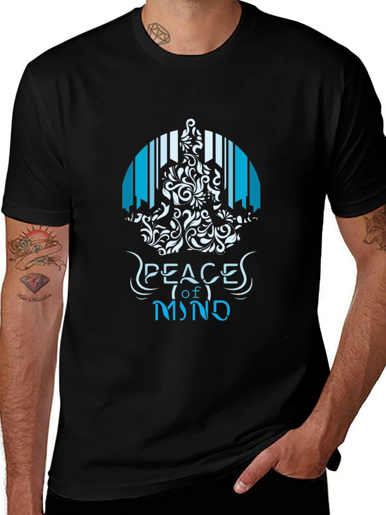 Peace of Mind Graphic T-Shirt - Mens Black Tee