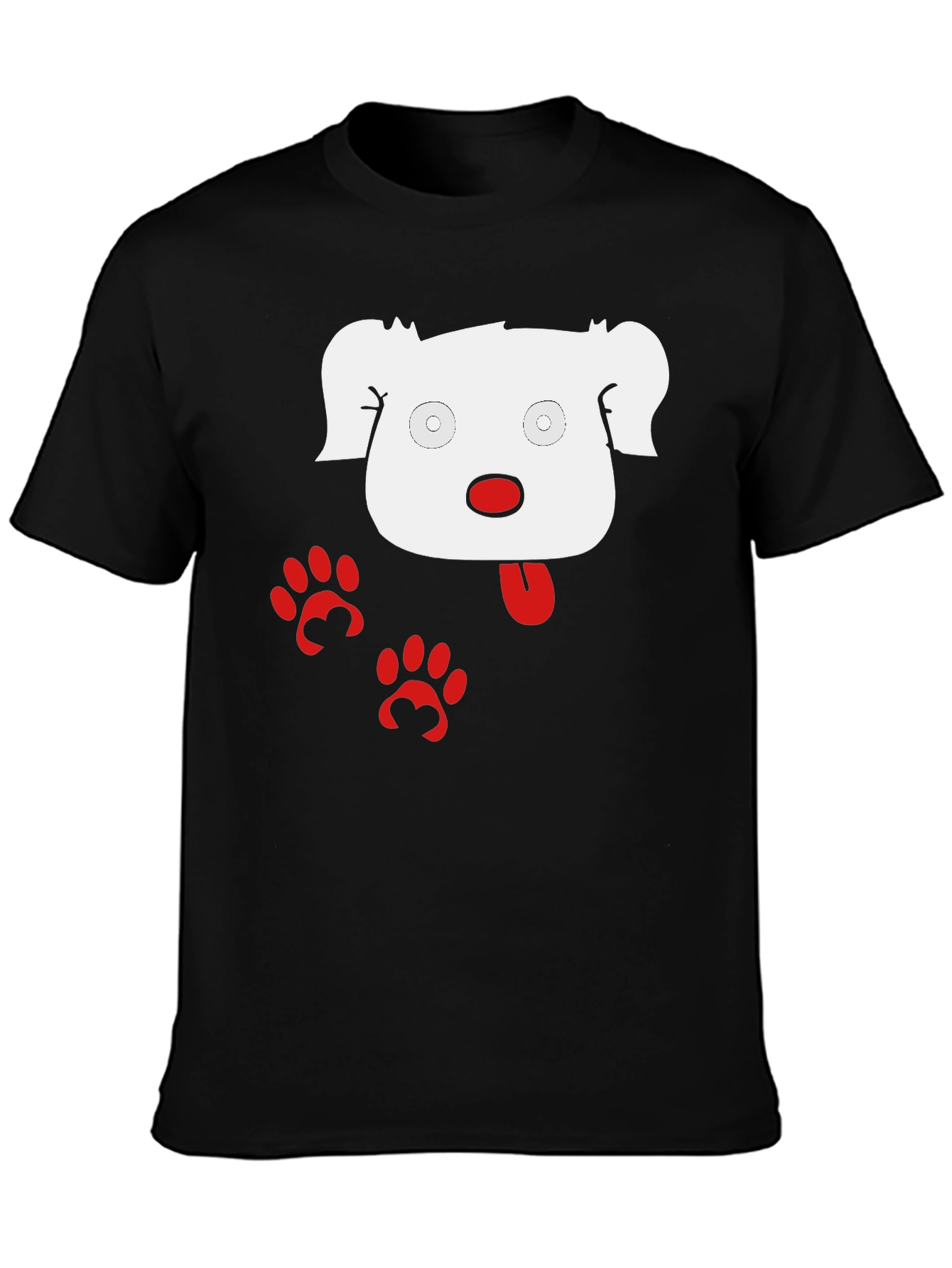 Funny Dog Graphic Black T-Shirt