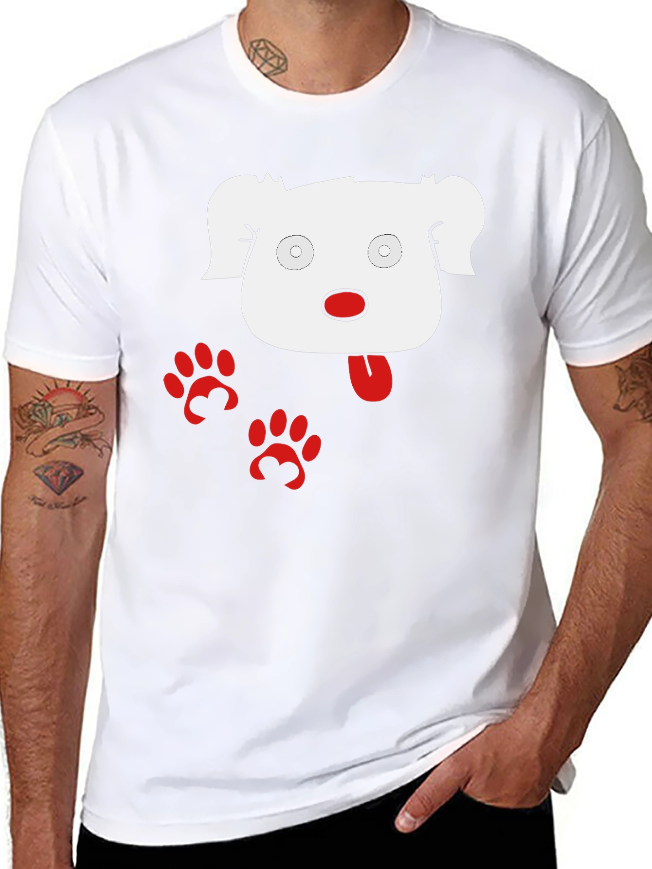 Funny Dog Graphic Black T-Shirt