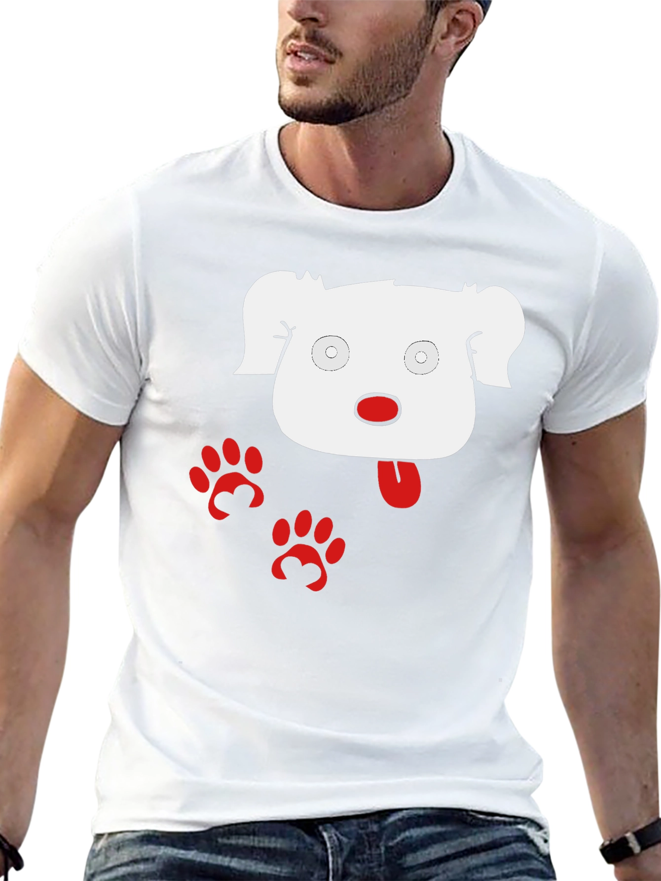 Funny Dog Graphic Black T-Shirt