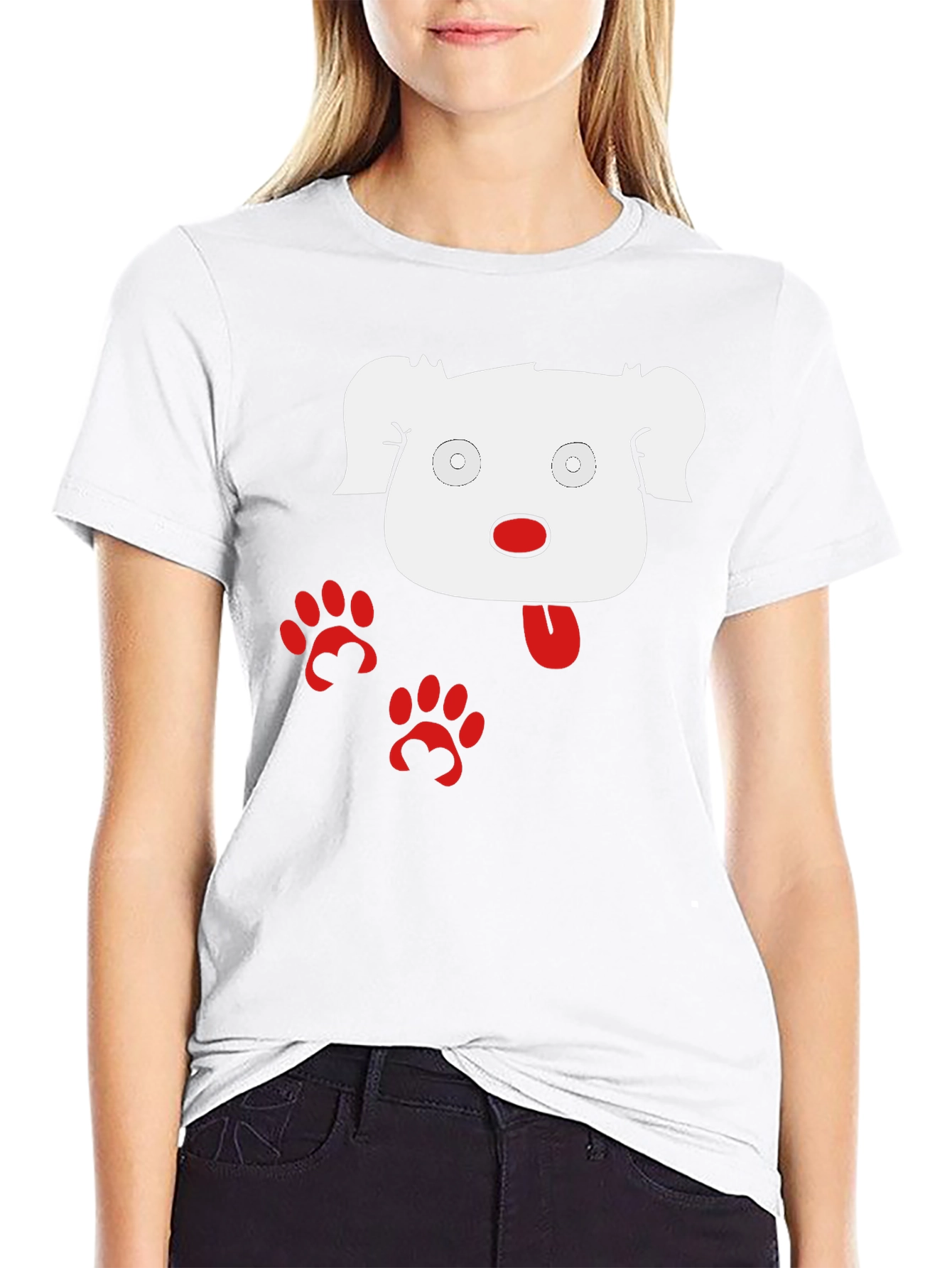 Funny Dog Graphic Black T-Shirt