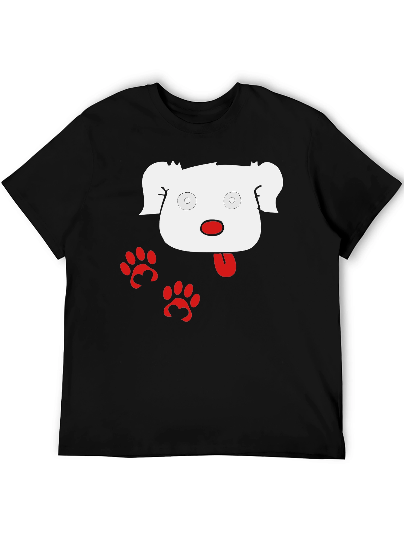 Funny Dog Graphic Black T-Shirt