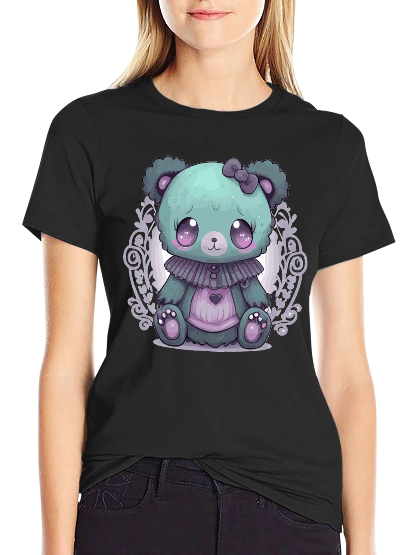 Cute Kawaii Pastel Goth Teddy Bear T-Shirt