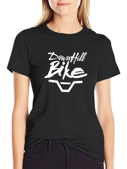 Downhill Bike Graphic Tee - Black Cotton T-Shirt