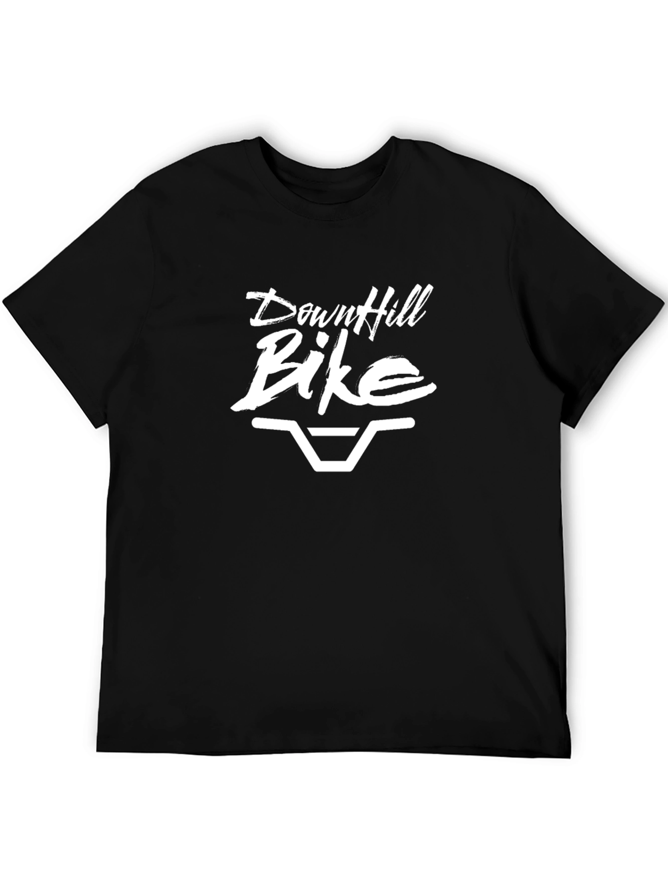 Downhill Bike Graphic Tee - Black Cotton T-Shirt