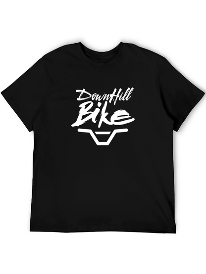 Downhill Bike Graphic Tee - Black Cotton T-Shirt