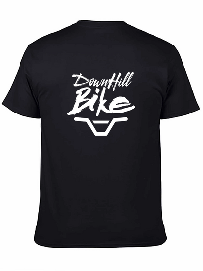 Downhill Bike Graphic Tee - Black Cotton T-Shirt