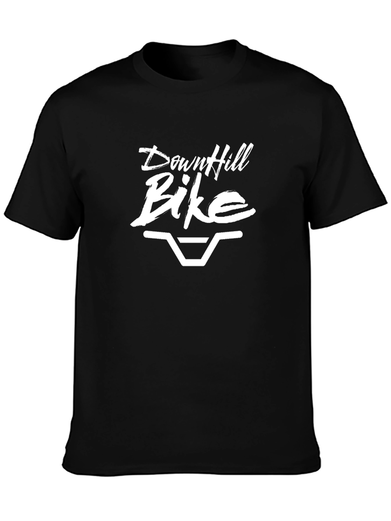 Downhill Bike Graphic Tee - Black Cotton T-Shirt