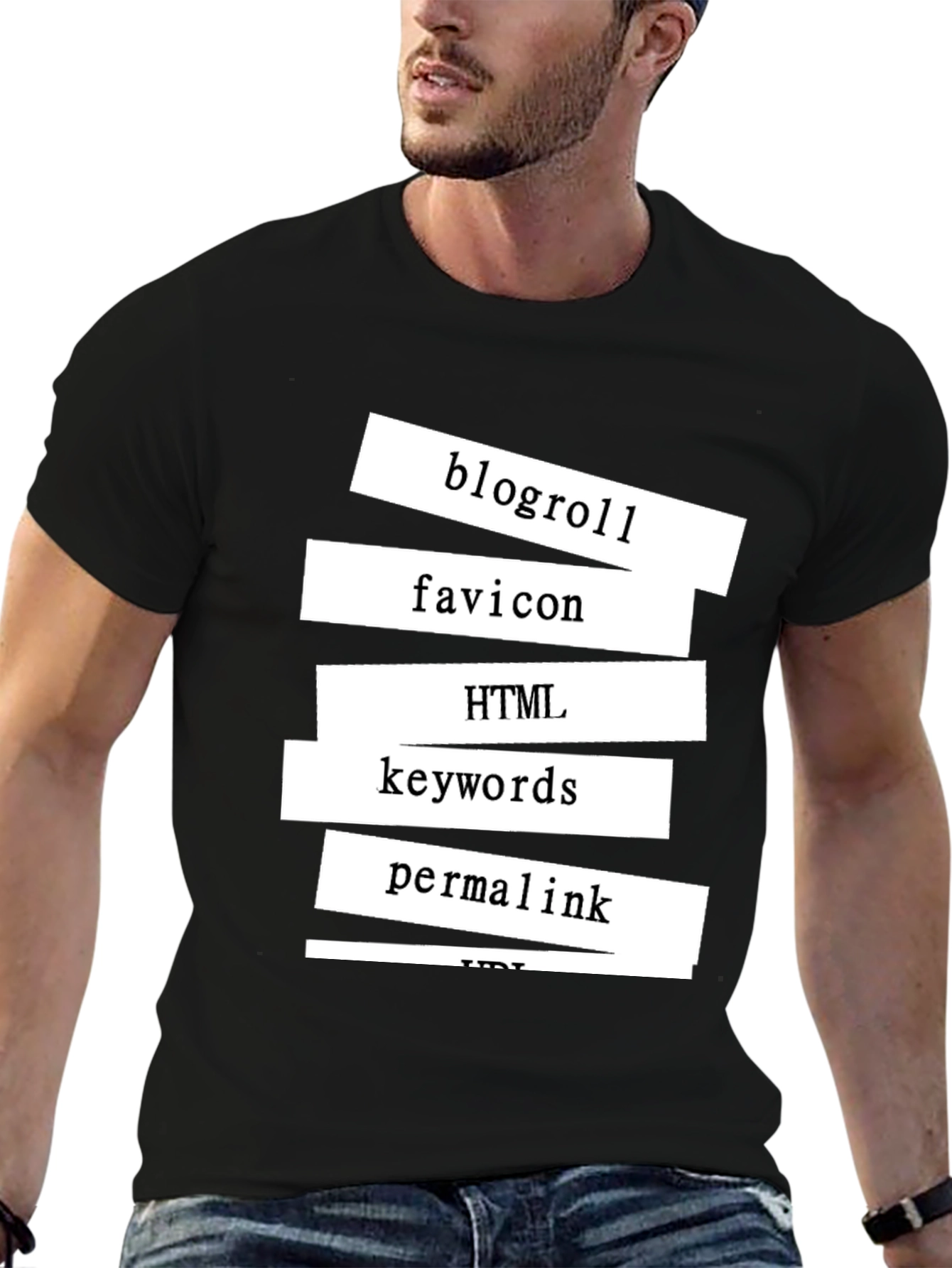 Tech Words Black Tee