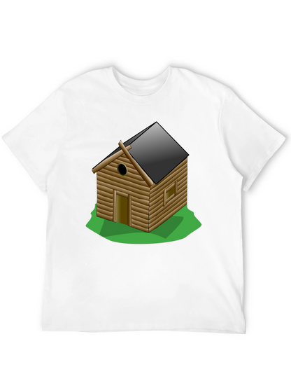 Log Cabin Graphic Tee - Novelty T-Shirt