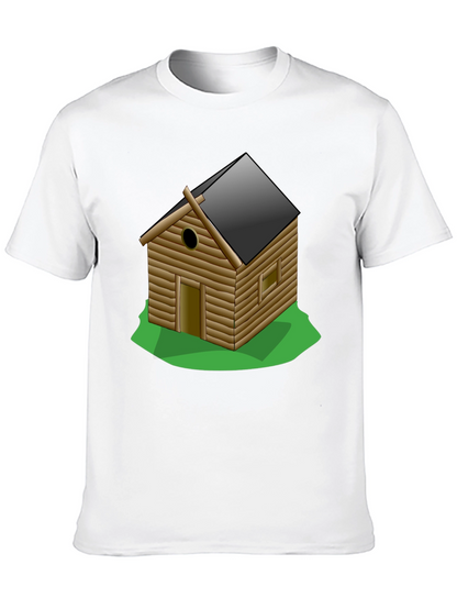 Log Cabin Graphic Tee - Novelty T-Shirt